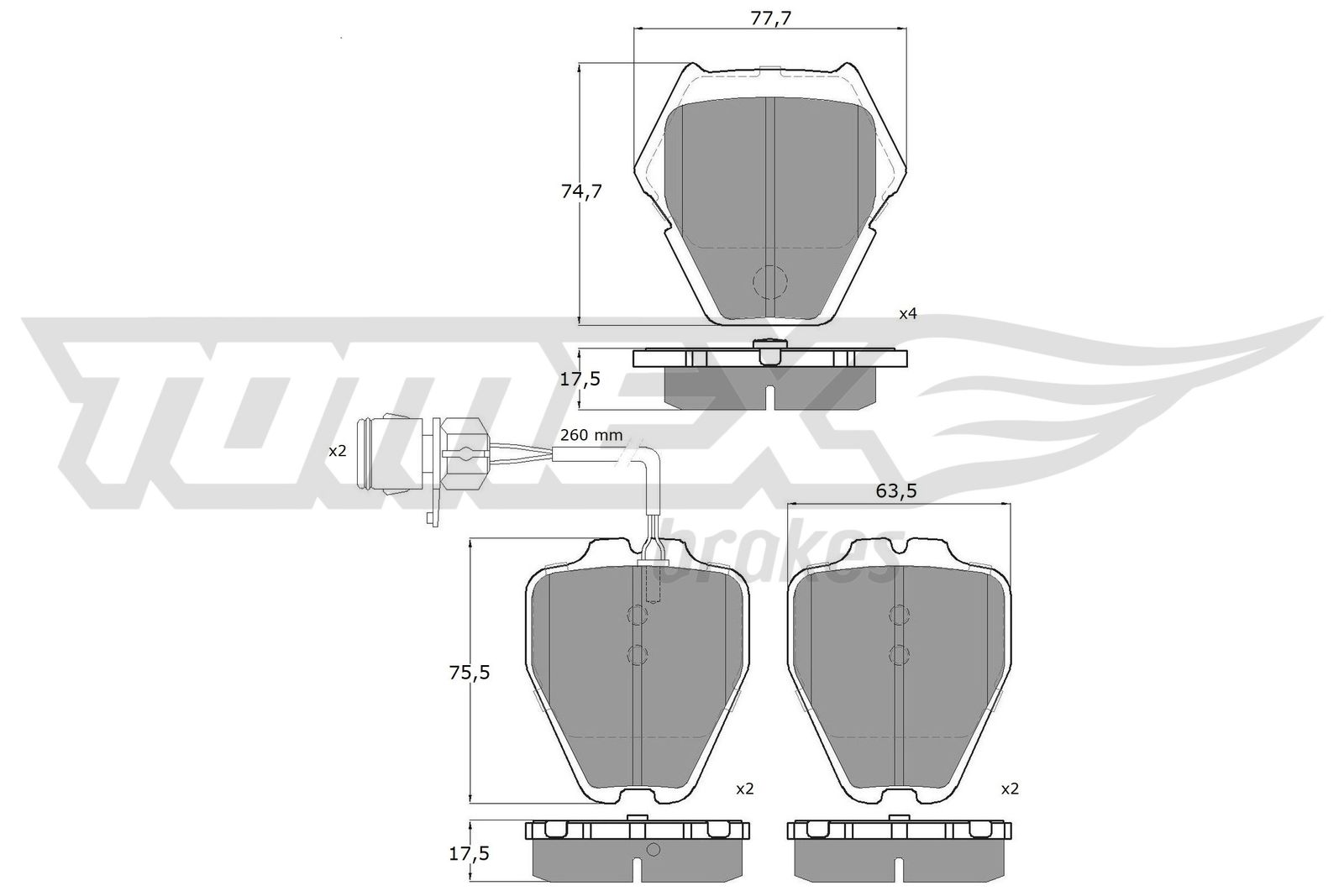 TOMEX Brakes TX 13-15 Sada...